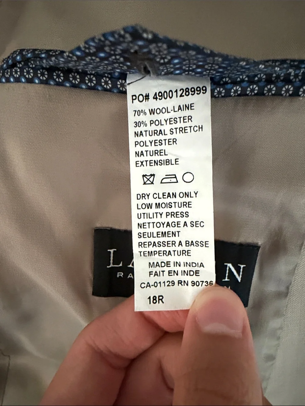 Ralph Lauren Tan Single-Breasted Blazer